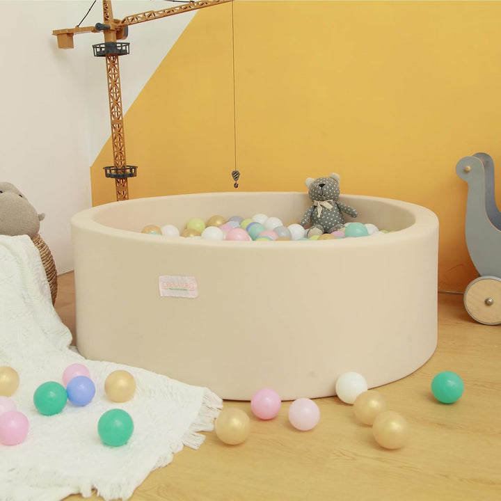 Foam Ball Pit for Toddlers, 35 Inch Baby Ball Pit Soft round and Easy to Set or Clean, Baby Playpen Ball Pool Is Ideal Gift for Kids-Balls NOT Included
