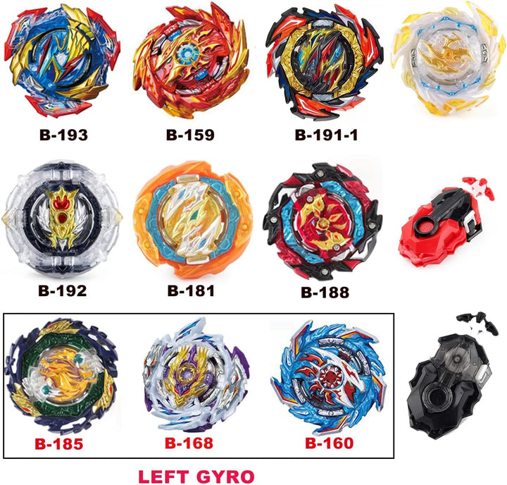 Bey Battling Top Burst Gyros Toy Set Toy Gift for Children Boys Ages 6 8 10 12+ Combat Battling Game 10 Burst Spinning Tops 3 Two Way Launchers Grip Starter