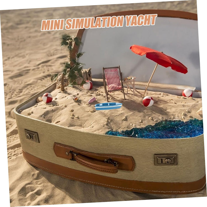 10Pcs Collectible Scale Mini Yacht Resin Model Boat for Decor Playset and Nautical Model for Home and Bath Display