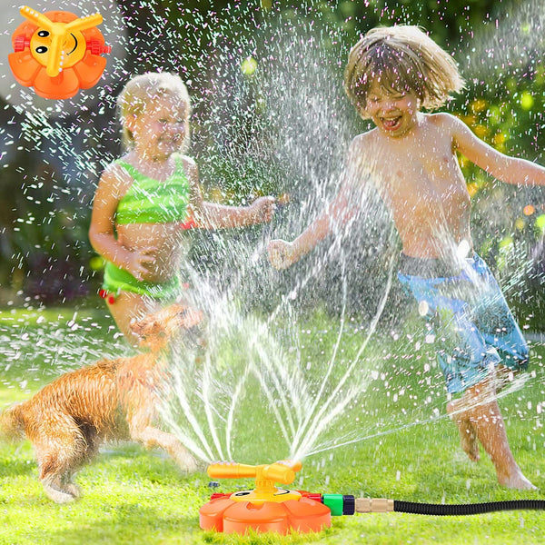 Water Sprinkler for Kids Toddlers Sprinklers with Roating Spray Nozzles Attaches Garden Water Hose Outdoor Play outside Toys 1-3 2-4 Summer Backyard Lawn Game Yard Water Toy for Kids 3-5 4-8 Boy Girl