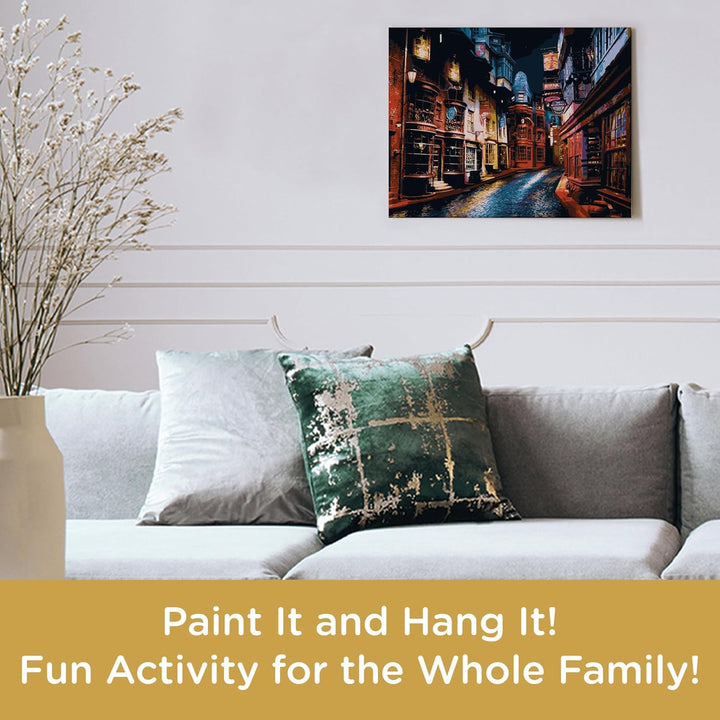 Harry Potter Diagon Alley Art by Numbers - 16 X 20 Inches Harry Potter Themed Paint by Number for Adults & Kids - DIY Color by Number Paint Kit for Beginner - Officially Licensed