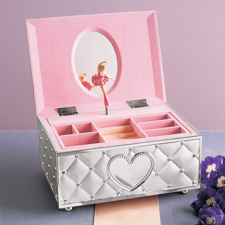 6205231 Childhood Memories Musical Ballerina Jewelry Box, Metallic