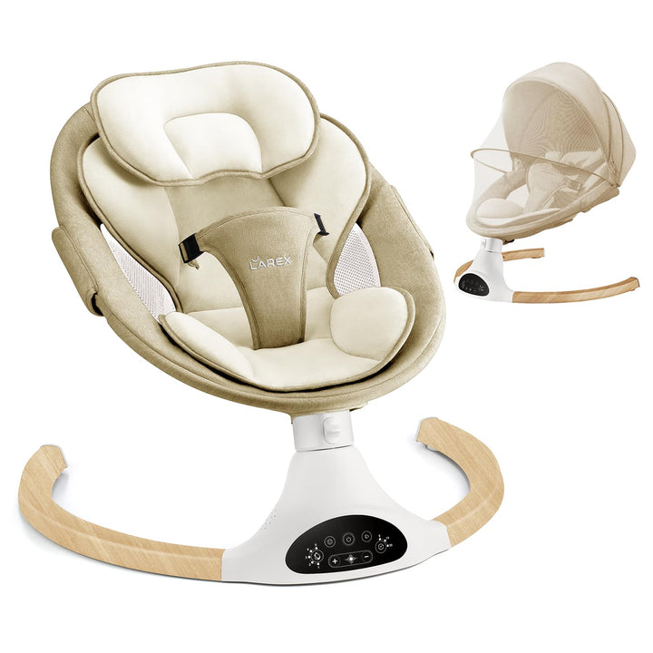 Baby Swing Infant Swing Electric Toddler Baby Rocker Portable for Newborn Boy Girl, 5 Sway Speeds with Remote Control, 10 Preset Melodies and Bluetooth, 0-6 Months Max 20 Lbs (Black)
