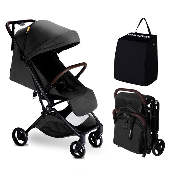 Lightweight Baby Travel Stroller with Carbon Fiber Frame, Compact & Airplane-Friendly, One-Handed Folding Design, 11.6 Lbs, Perfect for Toddlers, Jet