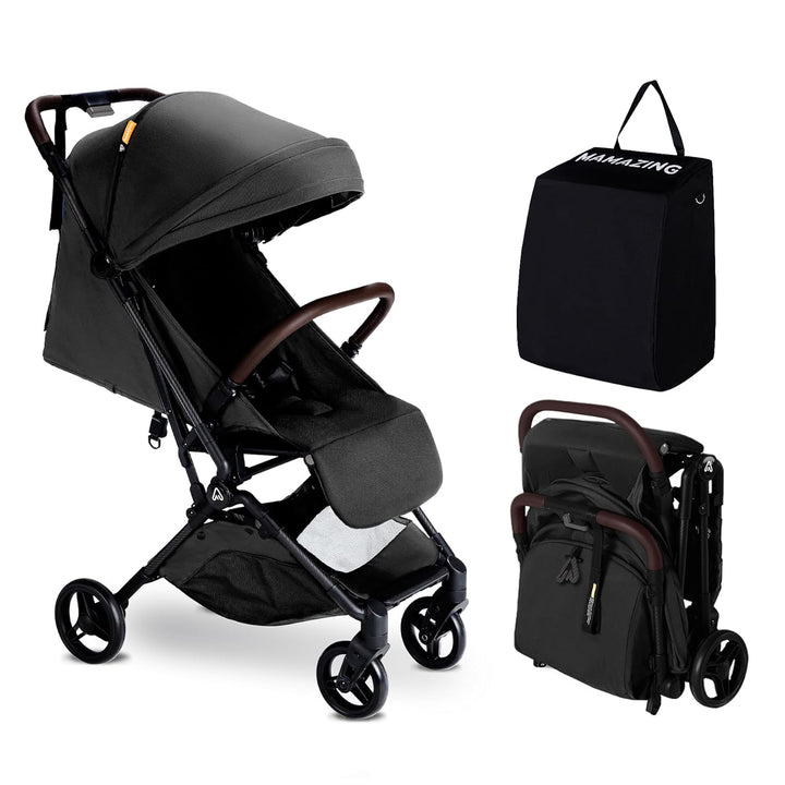 Lightweight Baby Travel Stroller with Carbon Fiber Frame, Compact & Airplane-Friendly, One-Handed Folding Design, 11.6 Lbs, Perfect for Toddlers, Jet
