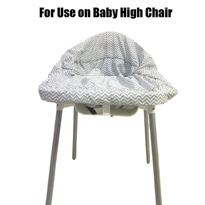 Portable Shopping Cart Cover, High Chair and Grocery Cart Covers for Babies, Kids, Infants & Toddlers, Attached Carry Bag (Gray Chevron)