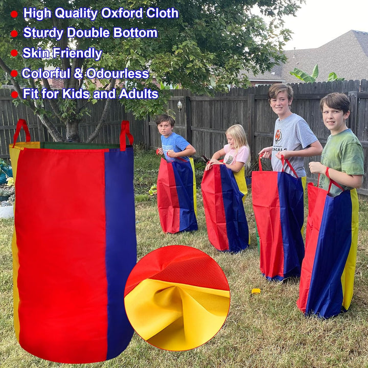 Outdoor Games, Potato Sack Race Bags for Kids Adults, Egg Spoon Relay Race, 3 Legged Race Bands, Birthday Party, Field Day Family Reunion Carnival outside Yard Lawn Easter Fall Festival Games