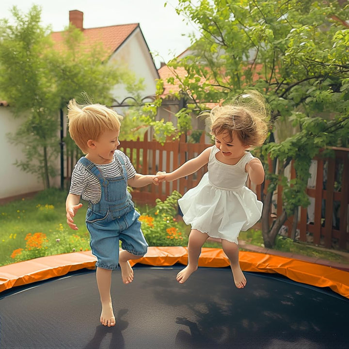 12FT 14FT 15FT Trampoline Pad Replacement Upgraded Trampoline Spring Cover, 16FT Foam Trampoline Safety Padding Round, Waterproof Tear-Resistant, No Holes for Pole