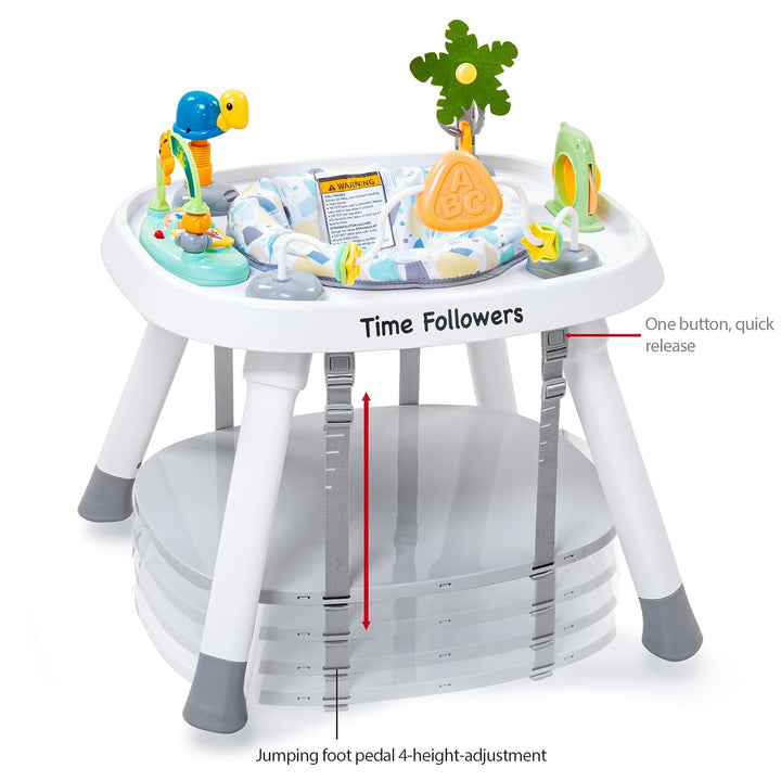 ® 4-In-1 Baby Activity Center | 3 Stage Grow Stationary Standing Toddler Play Table | Tummy Time,Exersaucer, Jumpers & Bouncers | Babies Essential for Baby Ages 6M+