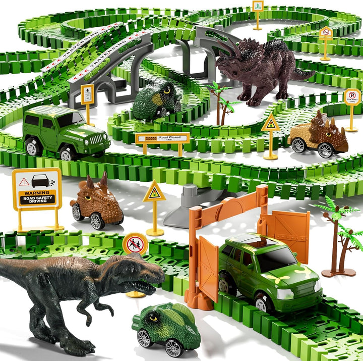 Toddler Boy Toys 236 PCS Race Tracks Toys Gifts for 3 4 5 Year Old Boys Kids, 6 PCS Construction Car Toys Gifts for 2 3 4 5 Year Old Boys, Christmas Birthday Gifts Toys for 3 4 5 Year Old Boys