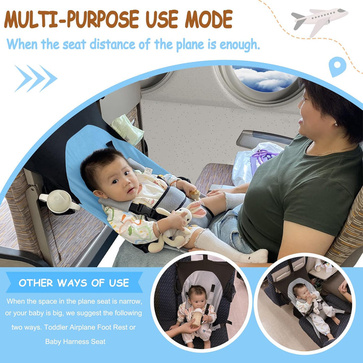 Baby Airplane Bed, Baby Travel Essentials for Flying, Portable Plane Seat Foot Rest Extender Must Haves for Infants up to 8 Months or 26 In
