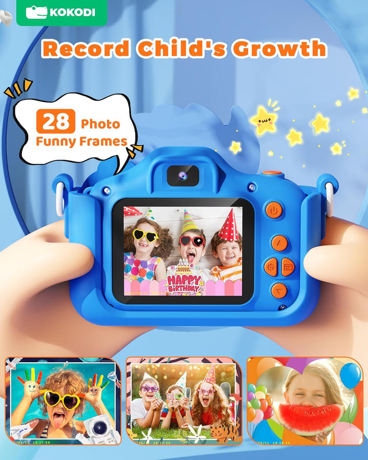 Kids Camera Toy Digital Camera for Kids, Dinosaurs Birthday Gifts for Boys Age 3-12, 1080P HD Video Camera for Toddler, Children Toys for 3 4 5 6 7 8 9 Year Old Boys with 32GB SD Card