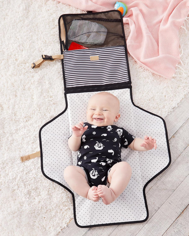 Portable Baby Changing Pad, Pronto, Black & White Stripe