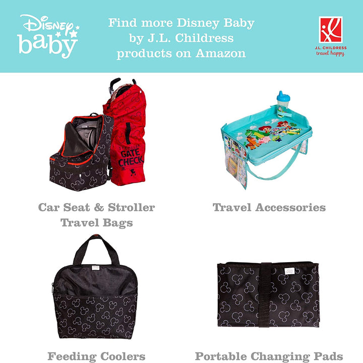 Disney Baby by  Stroller Organizer with Cup Holders and Mesh Storage Compartment - Disney World Travel Essential - Universal Stroller Accessory with XL Storage Bag - Mickey Mouse Black
