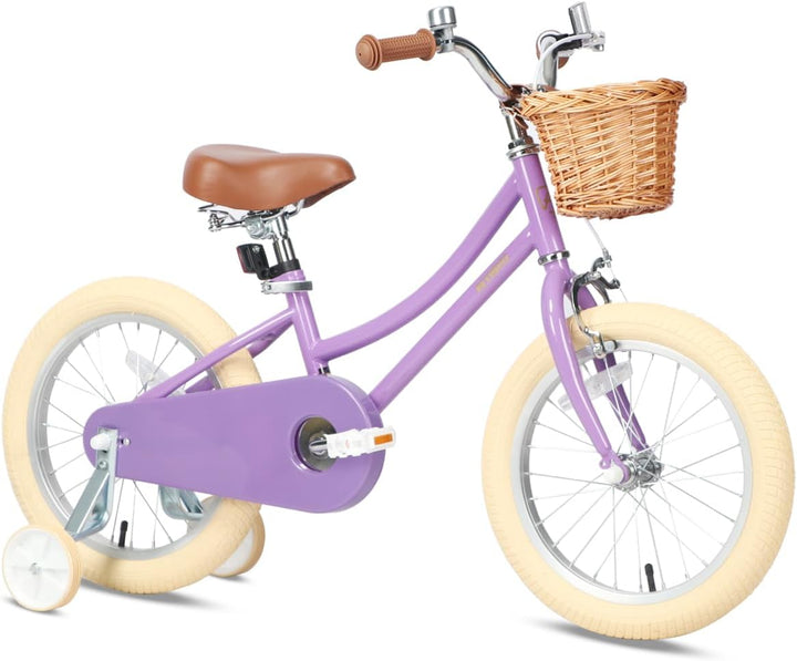 Girls Bike with Basket for 2-12 Years Old Kids, 12 14 16 18 20 Inch Bicycle with Bell Training Wheels, Multiple Colors