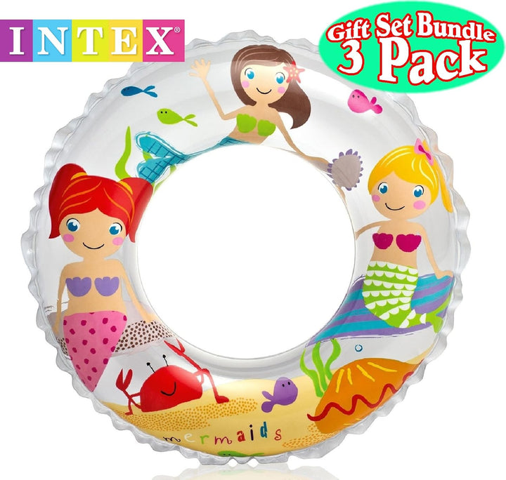 Ocean Reef Transparent Swim Rings Dinosaurs,Mermaid Andbeach Gift Set Bundle-3 Pack
