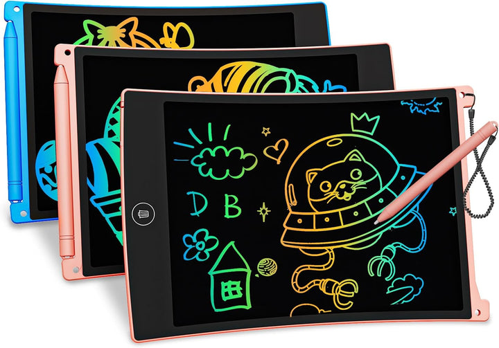 2 Pack LCD Writing Tablet with Stylus, 8.5 Inch Colorful Doodle Board Drawing Pad for Kids, Travel Games Activity Learning Toys, Birthday Gift for Age 3 4 5 6 7 8 Year Old Boys Girls