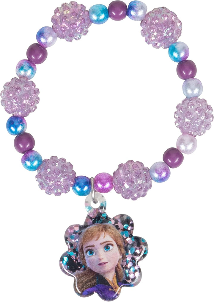 Girls Jewelry Set - Dress up Toy Jewelry Box Set with Bead Necklaces, Bracelets, and Rings - Frozen Play Accessories - Ages 3+