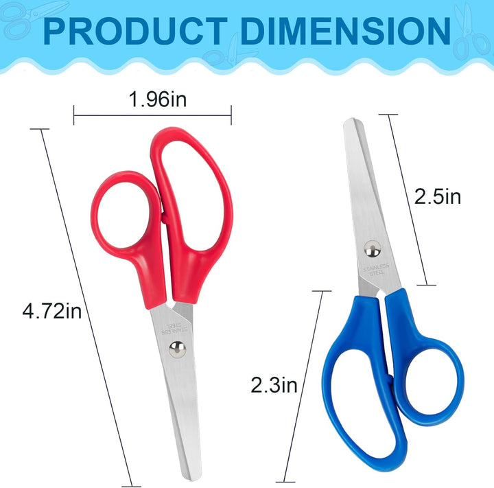 100 Pack Kids Scissors, 5 Inch Bulk Scissors for School, Blunt Tip for Child Student Teacher, Kids Safety for Preschool Classroom Office Home, School Supplies Craft Cutting Paper