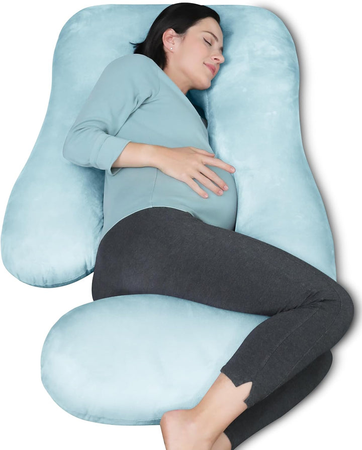 Pregnancy Pillows for Sleeping - U Shaped Full Body Maternity Pillow with Removable Cover - Support for Back, Legs, Belly, HIPS - 57 Inch Pregnancy Pillow for Women - Grey