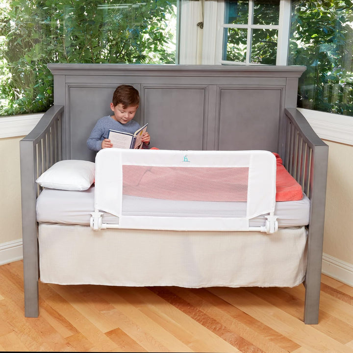 Convertible Crib Bed Rail for Toddlers, Crib Rail Guard with Reinforced Anchor Safety