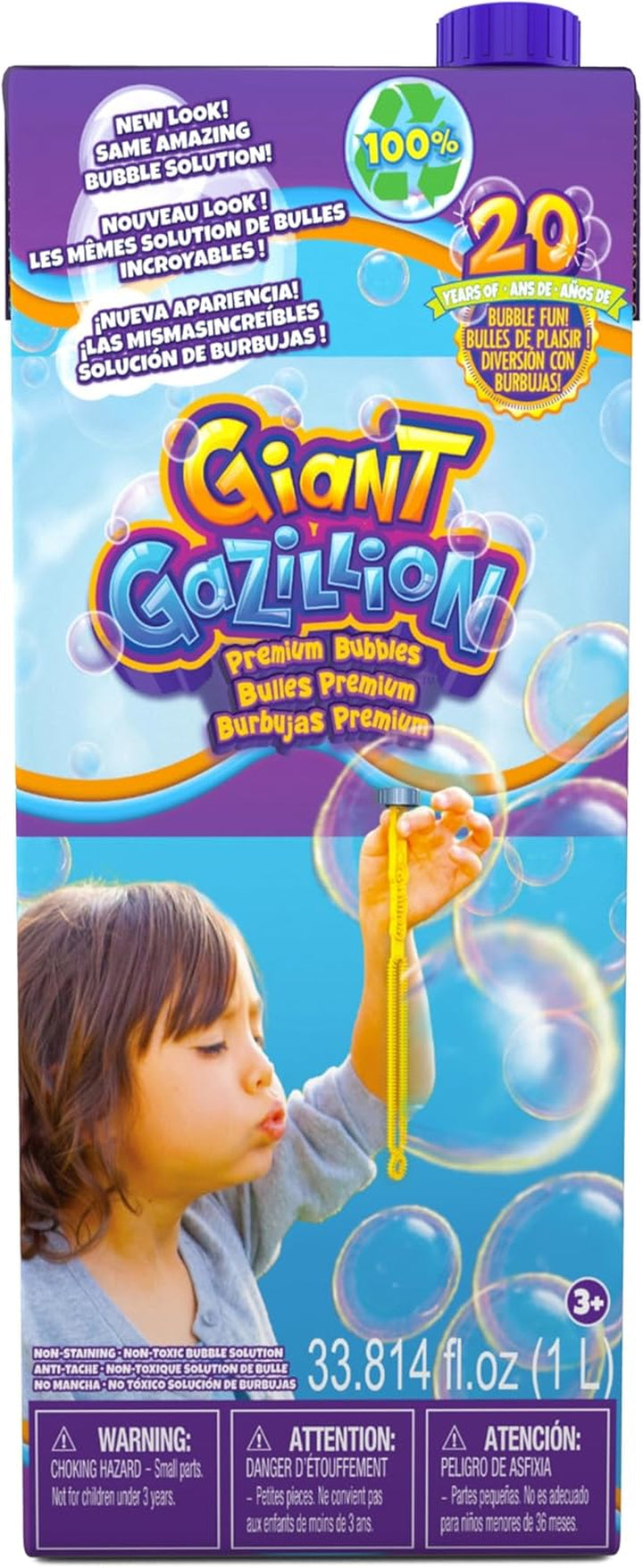 Bubbles Giant Bubbles 1L Box: Giant, Vibrant, and Safe Bubbles with Eco-Friendly Packaging