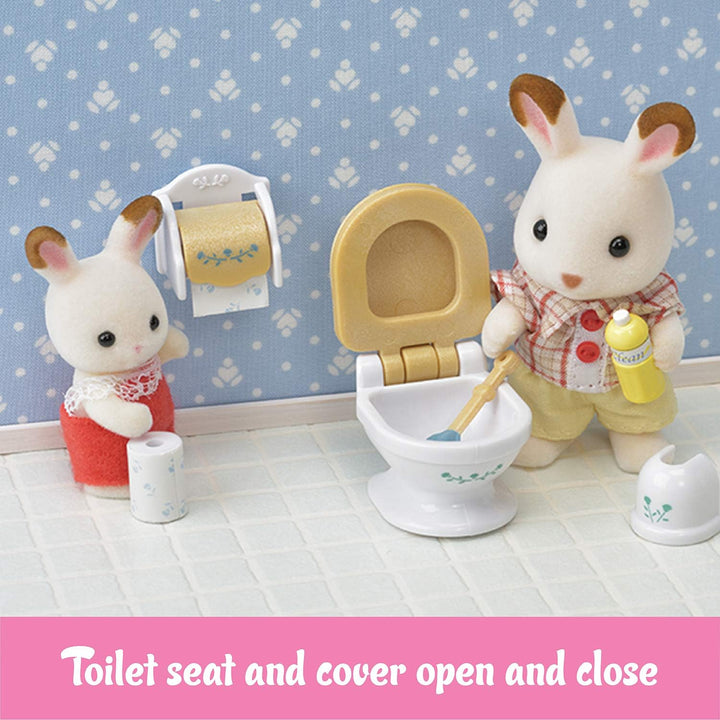 Country Bathroom Set - Toy Dollhouse Furniture and Accessories Set for Ages 3+