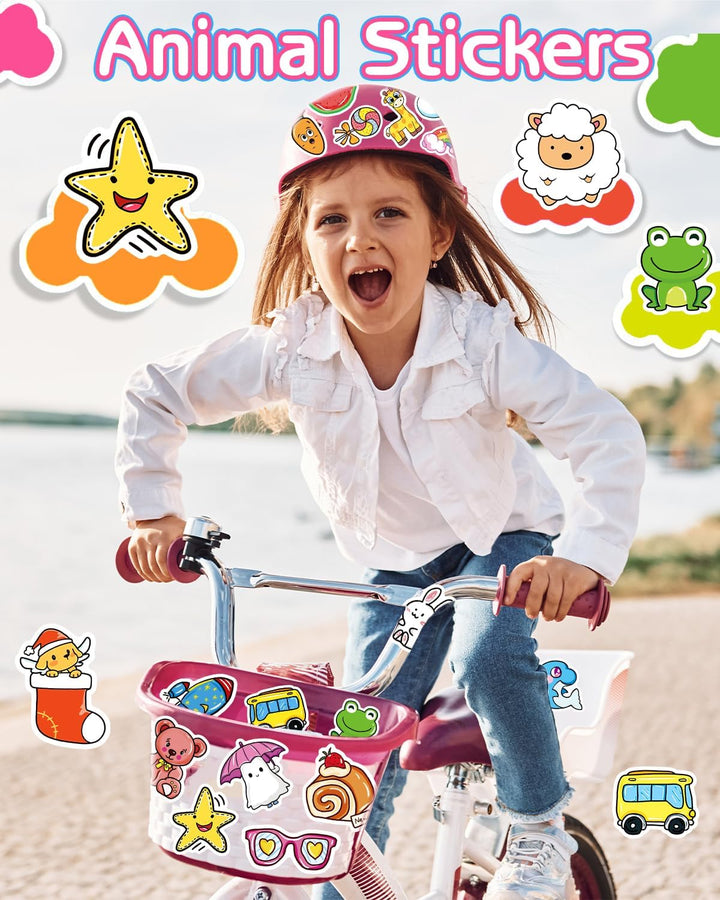 600 Pcs Cute Stickers for Kids, Water Bottle Stickers for Teens, Kawaii Vinyl Phone Laptop Skateboard Animal Waterproof Sticker, Bulk Aesthetic Sticker Packs for Boys Girls Teacher