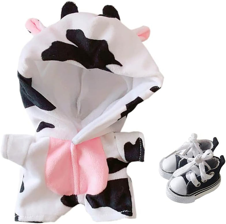 Shark Clothes 20Cm(7.8In) Plush Doll Clothes Onesies + Shoe 2-Piece Set Gray Pajamas (Gray)