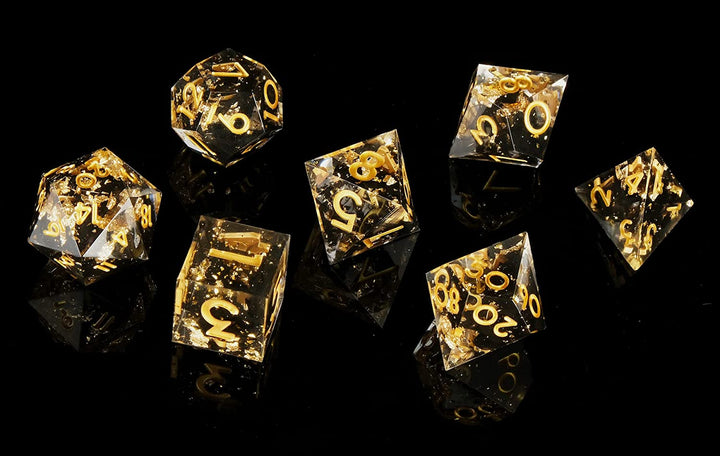 Sharp Edge DND Dice Set Handmade 7 Accessories Dice for Dungeons and Dragons TTRPG Games, Multi-Sided RPG Polyhedral Resin Sharp Edge Dice Roleplaying Games