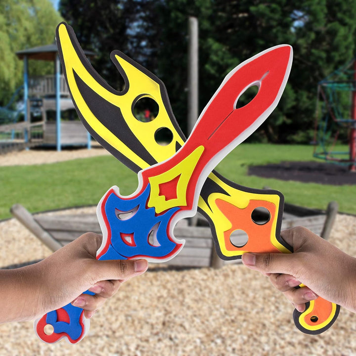 Assorted Foam Toy Swords for Children with Different Designs Including Ninja, Pirate, Warrior, and Viking (8 Pack)