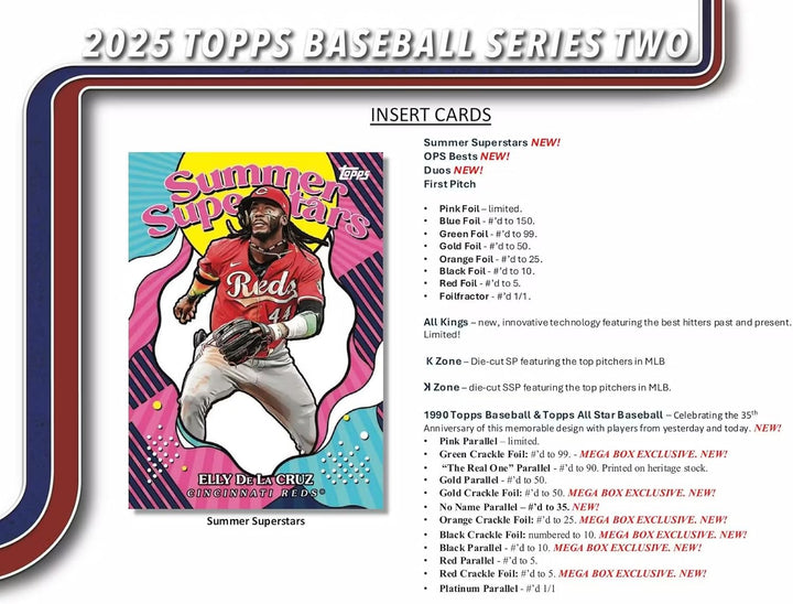 2025  Series 2 Baseball Trading Card Blaster Box (Look for Retail Exclusive Holo Base Card Parallels)