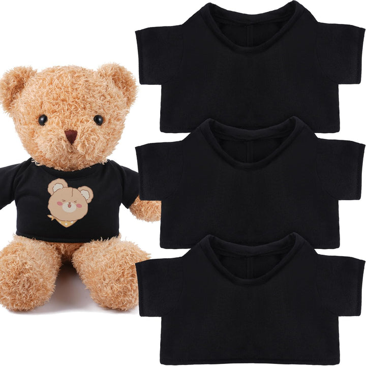 3 Pcs Sublimation Shirt Fit 14-18 Inch Stuffed Bear Blank Stuffed Bear Clothes Plush Bear T Shirts for DIY Make Unique Stuffed Doll Clothes