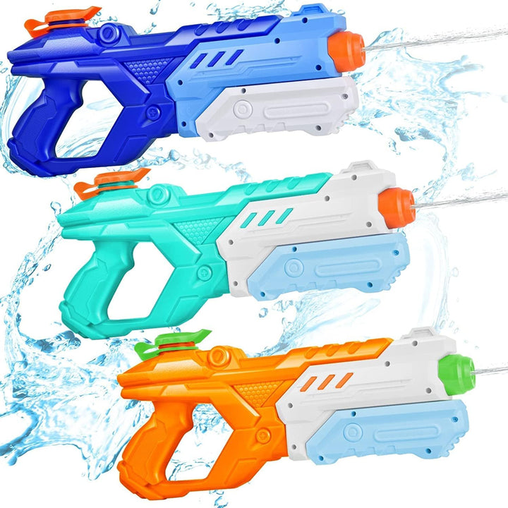 3 Pack Water Guns for Kids Adults - 600CC Squirt Water Toy Gun Super Blaster Soaker Long Range High Capacity Swimming Pool Beach Outdoor Fighting Toy for Boys Girls (Blue)