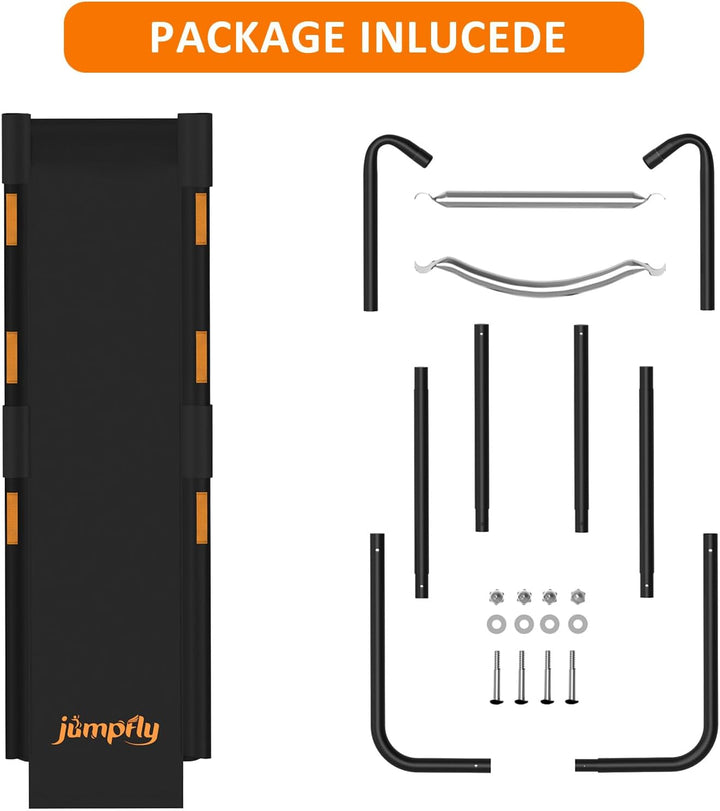 Trampoline Slide Ladder Universal Trampoline Ladder with Handles Strong Tear Resistant Fabric Trampoline Accessories for Kids Toddler Climb up & Slide Down, Orange