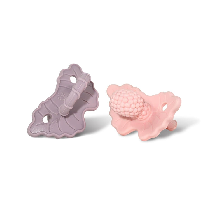 Razberry Silicone Teether Pacifier – Teething Relief for Infants, Food-Grade, Bpa-Free, Hands-Free Design, Natural Berrybumps Fruit Texture for Sensory Development, Freezable – Red