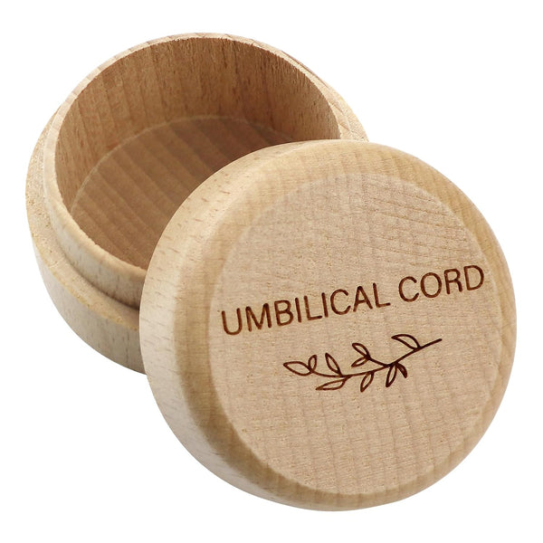 Wooden Baby Fetal Hair/Umbilical Cord Memorial Box Carved Memorial Box Newborn Christening Baby Gift (Umbilical Cord Box)