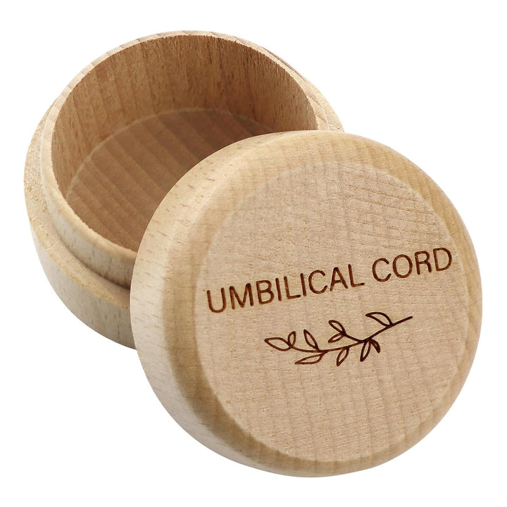 Wooden Baby Fetal Hair/Umbilical Cord Memorial Box Carved Memorial Box Newborn Christening Baby Gift (Umbilical Cord Box)