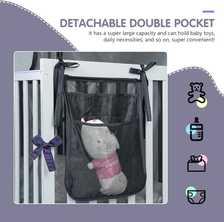 Portable Baby Crib Net Safety Mesh Tent,Pop up Infant Mosquito Net, See through Canopy Netting Cover for Baby&Toddler to Keep Baby from Climbing Out.