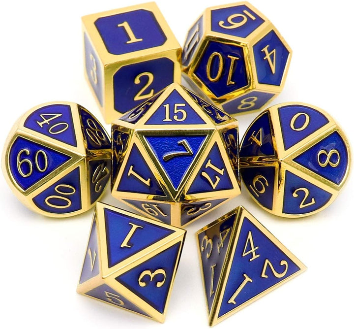 Bloodstained Metal DND Dice Set Blood Polyhedral D&D Dice Compatible with Dungeons and Dragons Gift TTRPG Antique Metal Halloween Dice