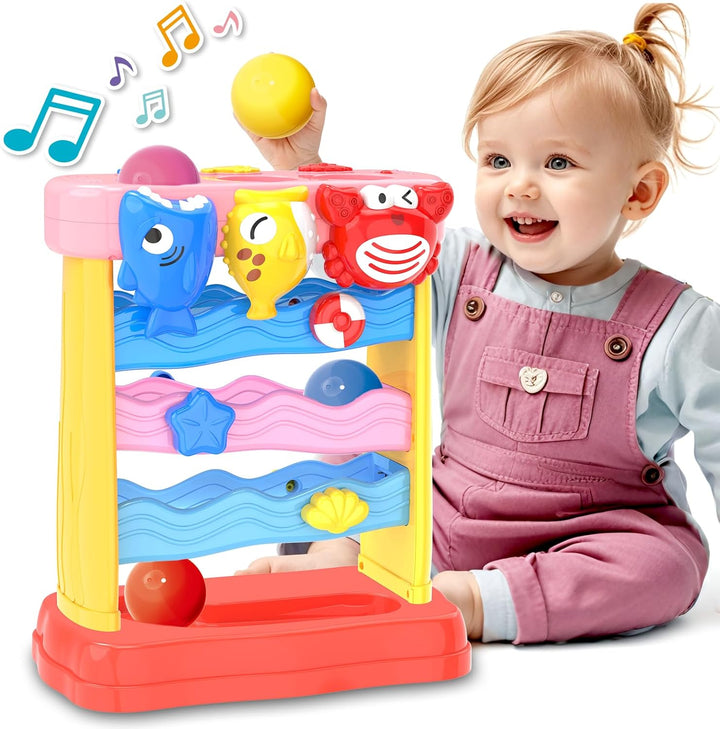 Toys for 1 2 3 Years Old Boys & Girls, Toddler Musical Toy for 6-12-18-24 Months, Interactive Montessori Toys with Light & Sound,Christmas Birthday Gifts for Baby Age 1-2 Years Old