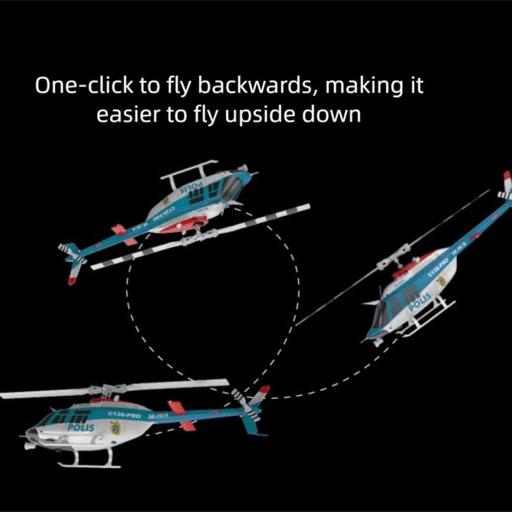 Remote Control Helicopter, C138 Pro RC Helicopter, 2.4G Hz 6 Channels, Six-Axis Gyroscope, Brushless Motor, Optical Flow Positioning, Stable Flight, Suitable for Beginners (Complete Set (1 Battery))