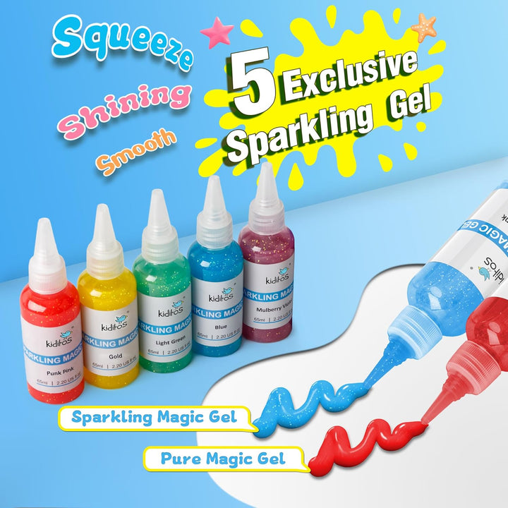 Magic Water Elf Toy Kit,Aqua Fairy Water Gel Kit-10 Magic Gels&6 Molds-Make Your Own Water Pets&Squishy Toys–Fun Summer DIY Craft Kit,Birthday Gifts&Party Favors for Kids Ages 3+