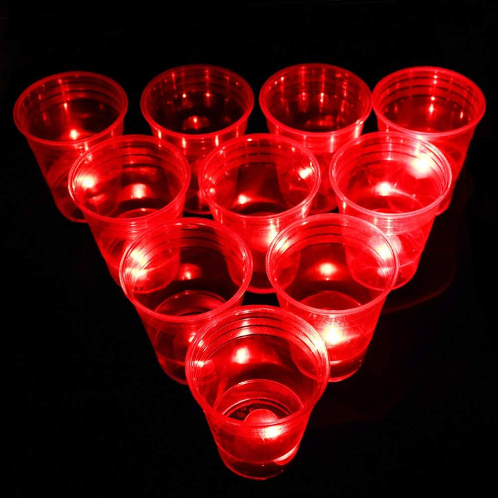 the Dark Beer Pong Set,Beer Pong Party Cup Set, LED Beer Pong Cups and Glow-In-The-Dark Balls,22 Set