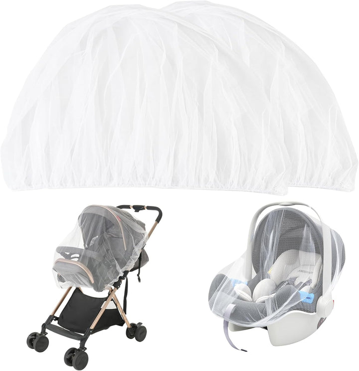 Baby Mosquito Net for Stroller, Perfect Bug Net for Strollers, Bassinets, Cradles, Playards, Pack N Plays and Portable Mini Crib, Baby Insect Netting Cover, White