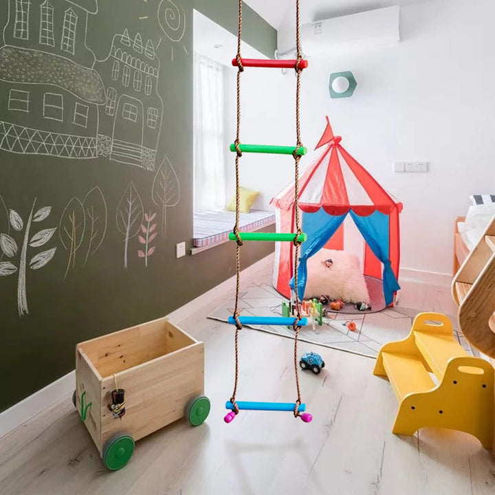 6.6FT Climbing Rope Ninja Ladder for Kids - Kids Ninja Warrior Obstacle Course Accessories - Swing Rope Ladder