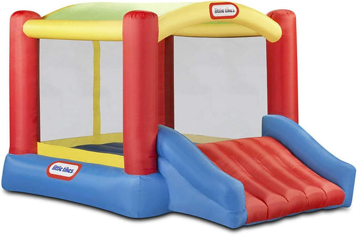 Jump 'N Slide Inflatable Bouncer Includes Heavy Duty Blower with GFCI, Stakes, Repair Patches, and Storage Bag, for Kids Ages 3-8 Years