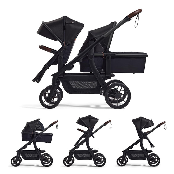 Changego Baby Stroller, Convertible Single-To-Double-To-Wagon Stroller with 23 Configurations, Seat Included, Large PU Wheels, All-Wheel Suspension ＆ Extendable UPF50+ Canopy