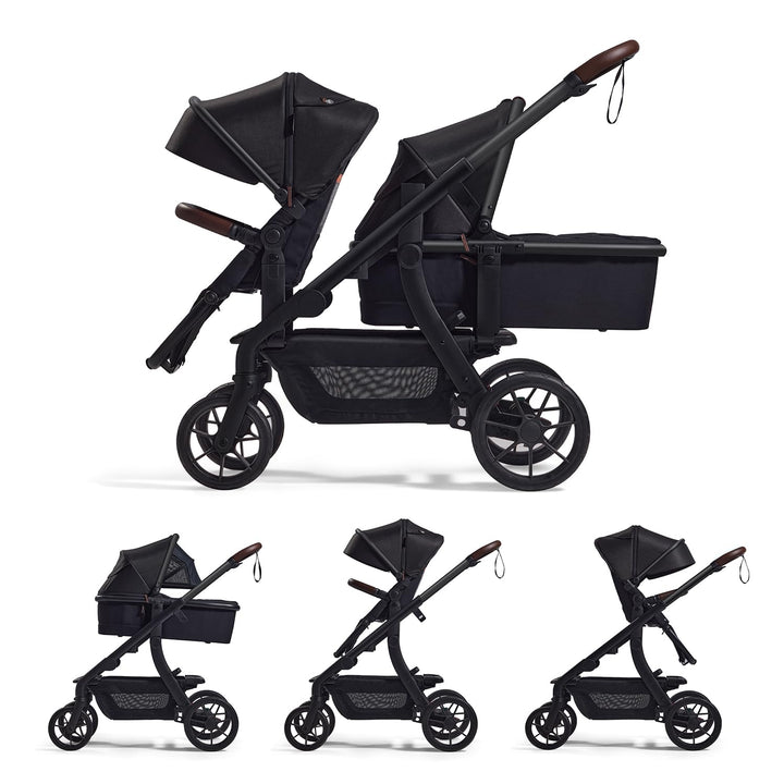 Changego Baby Stroller, Convertible Single-To-Double-To-Wagon Stroller with 23 Configurations, Seat Included, Large PU Wheels, All-Wheel Suspension ＆ Extendable UPF50+ Canopy
