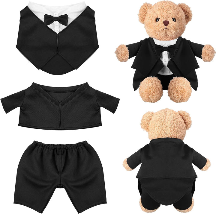 Set of Tuxedo Outfit, Bear Clothes Suitable for 13-15 Inch Stuffed Animal Clothes, Bear Accessories for Your Own Stuffed Animals on Weddings